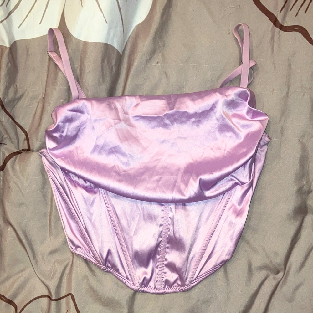 UO Satin Pink corset top